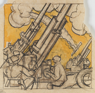 Functions of Combat, c.1945 (charcoal & w/c on paper)