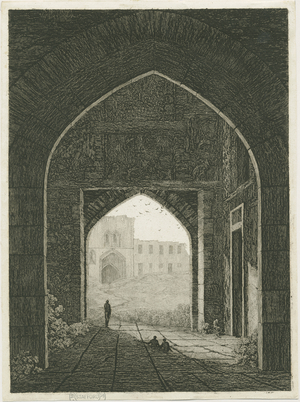 Dudley Castle - Gatehouse and North Gateway: etching, nd [?19th cent] (print)