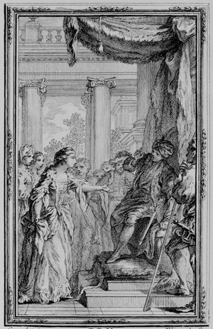 A Lady and the King of Cyprus, 1757 (engraving)