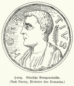 Bronze medal depicting the Roman poet Horace (litho)