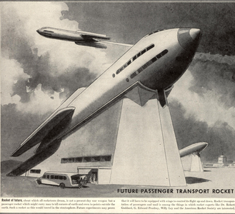 Futuristic Rocket Magazine Plate, USA, 1940s