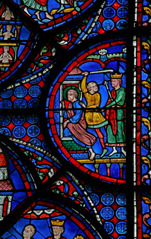 The St Thomas window: delivered to a jailer (w23) (stained glass)