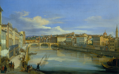 View of the Arno from Ponte alla Carraia, 1846 (oil on canvas)