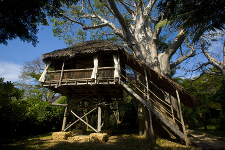 luxury tree lodge on Chole Island in Tanzania. 07-02-2007.  (photo)