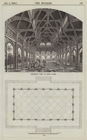 Interior View of Iron Kiosk (engraving)