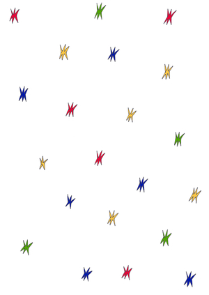 Coloured Small Stars (felt tip pen on paper)