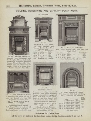 Page from Harrods catalogue, 1903 (litho)