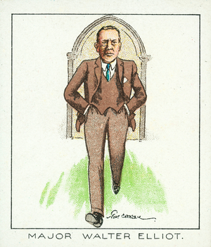 Notable MPs, 1929: Major Walter Elliot (colour litho)