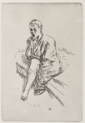 Seated figure, 1930 (etching)