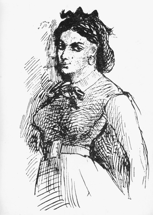 Portrait of Jeanne Duval drawing by Charles Baudelaire 1865