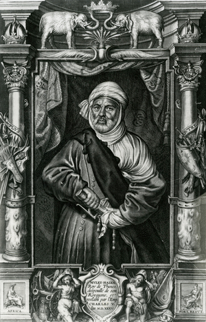 Abu l-Hasan Ali, also called Muley Hacén, 1535 (engraving)