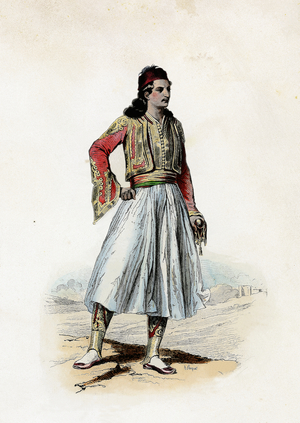 Mavromichalis Demetrius, Prince of Greece, engraving from ... (engraving)