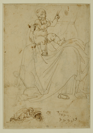 The infant Jesus on the knees of the Virgin …