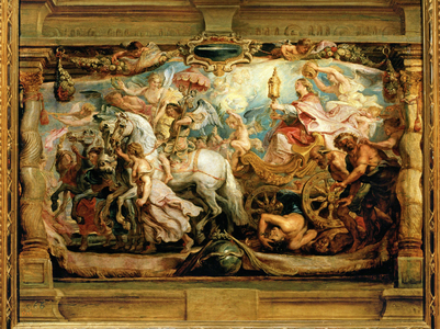 The triumph of the Curch over Fury, Discord and Hatred (painting on wood)