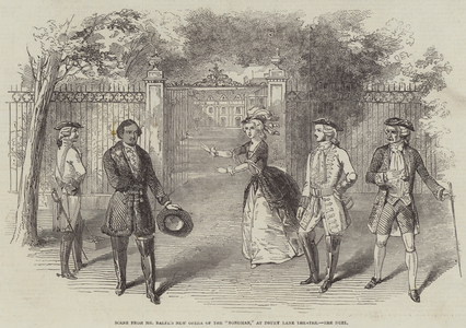 Scene from Mr Balfe's New Opera of the "Bondman," at Drury Lane Theatre, the Duel (engraving)
