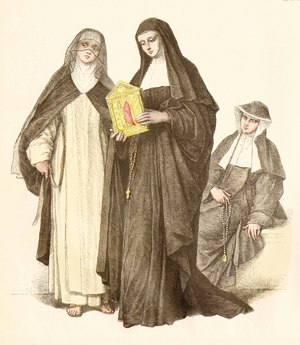 Augustinian nuns, 18th century (copper plate print)