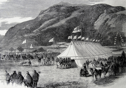 Cutting the first sod of the Conway and Llanrwst Railway, 1860