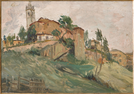 The Stronghold of Savignano (oil on plywood)