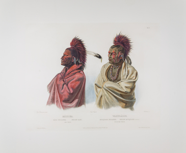 Tableau 3. Massika, Saki Indian and Wakusasse, Musquake Indian, Bodmer's America, c.1836-43 (copperplate engraving on paper)