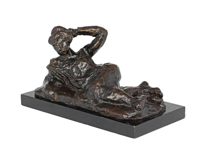 Reclining Nude in a Chemise, conceived 1906, cast 1951 (bronze with brown patina)