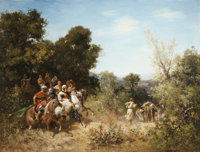 Arab Horsemen,  (oil on canvas)