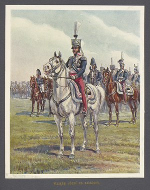 KsiÄ…zÄ™ JÃ³zef ze sztabem'. (Prince JÃ³zef with his staff).
Prince JÃ³zef Antoni Poniatowski (7 May 1763 - October 19, 1813) was a Polish leader, general, minister of war and army chief, who became a French Marshal of the Napoleonic Empire.