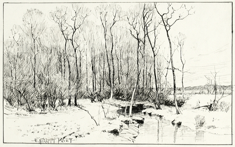 Untitled, winter landscape (pen & ink on paper)