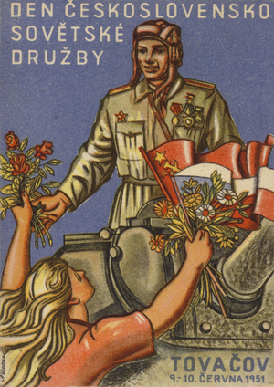 Czechoslovakian - Soviet friendship day, 1951 (colour litho)