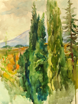 Gurzuf Landscape, 1964 (gouache on paper)