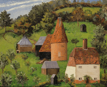 Oast-houses, 1927 (oil on board)