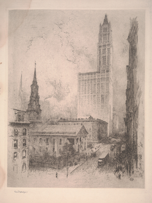 Woolworth Building, New York (etching)