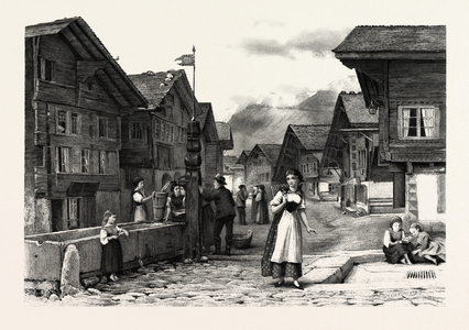 Meyringen, Switzerland, 19th Century Engraving