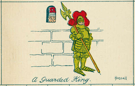 Game of Bridge: A Guarded King (colour litho)