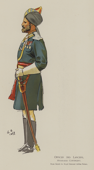 Officer 3rd Lancers, Hyderabad Contingent (colour litho)