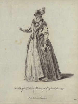 Habit of a Noble Matron of England in 1577 (engraving)