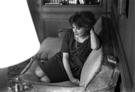 Rome, Italy, 1959, The actress Elenonora Rossi Drago in her Roman house (b/w photo)