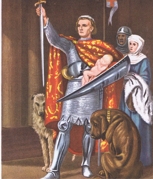Edward II, the first English monarch to be Prince of Wales, from Knowledge Magazine, 1963 (colour litho)
