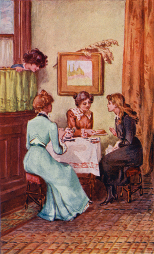 Illustration for A World of Girls by L T Meade (colour litho)