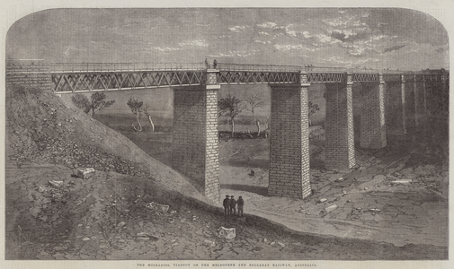 The Moorabool Viaduct on the Melbourne and Ballarat Railway, Australia (engraving)