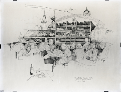 Cantina di pe' umid, 1960 (ink drawing on paper)