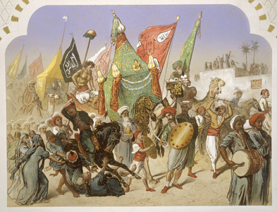 The Return of the Mahmal to Cairo, 1860 (colour litho)