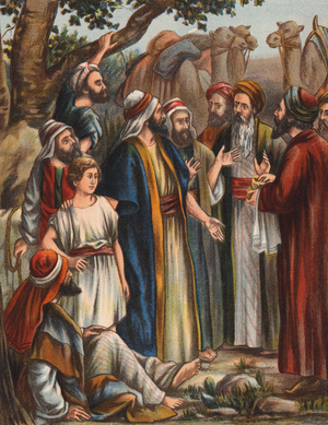 Joseph sold by his Brethren (colour litho)
