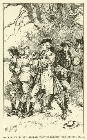 John Hawkins and George Sympson Robbing the Bristol Mail (engraving)