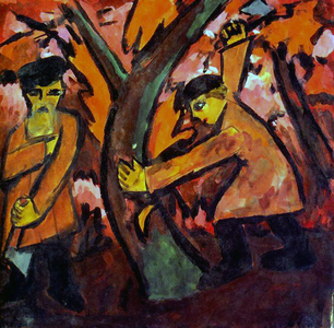 Wood Cutters, 1911 (oil on canvas)
