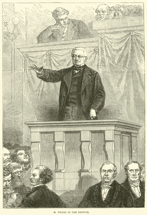 M Thiers in the Tribune, 1871 (engraving)