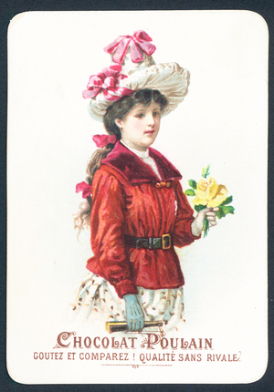 Girl with flowers (chromolitho)