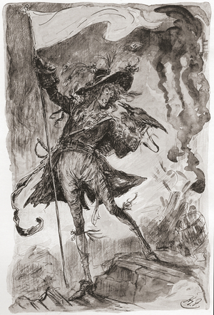 Illustration for Charles Dickens' novel Barnaby Rudge, 1910 (engraving)