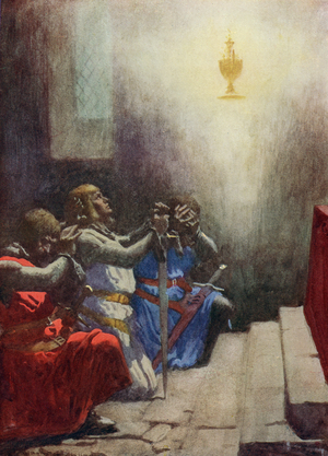 The Holy Grail Appears to the Knight Percival, 1918 (screen print)