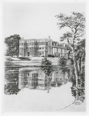 Astley Hall, Chorley (litho)