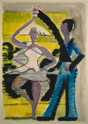 Pirouetting Dancer, c.1931-32 (w/c and brush in black over pencil on smooth vellum cardboard)